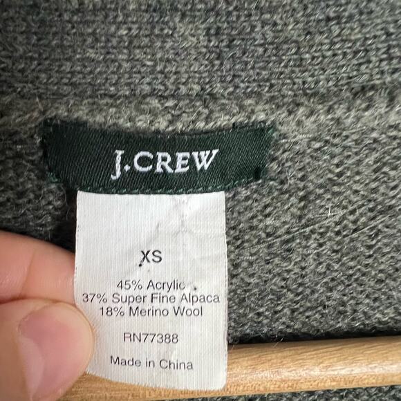 J.Crew Gray Alpaca Merino Wool Blend Embellished Cardigan Sweater Size XS - Picture 9 of 9